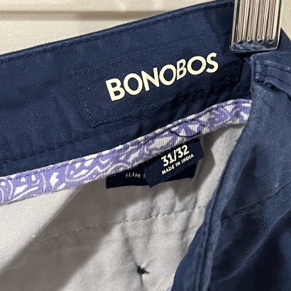 Men’s Bonobos 31W 32L Slim Straight Cotton Stretch Navy Chino Pant Khakis EUC - Picture 5 of 8